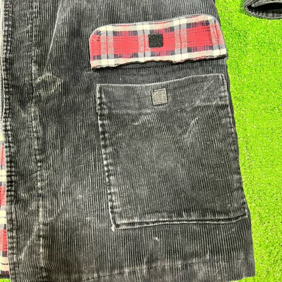 Vintage Corduroy Chore Jacket 2XL-3XL FLANNEL LINED 70s Chore Coat Black - Picture 3 of 8
